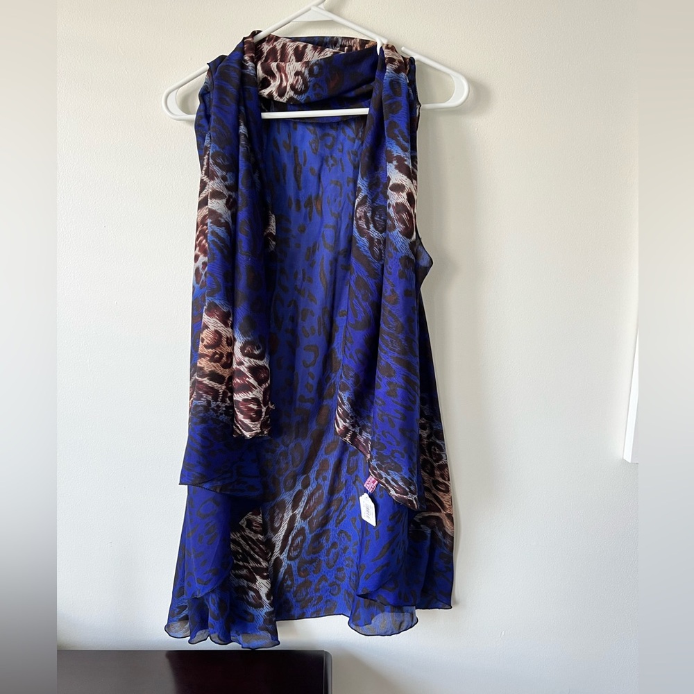 New blue leopard sheer wrap
